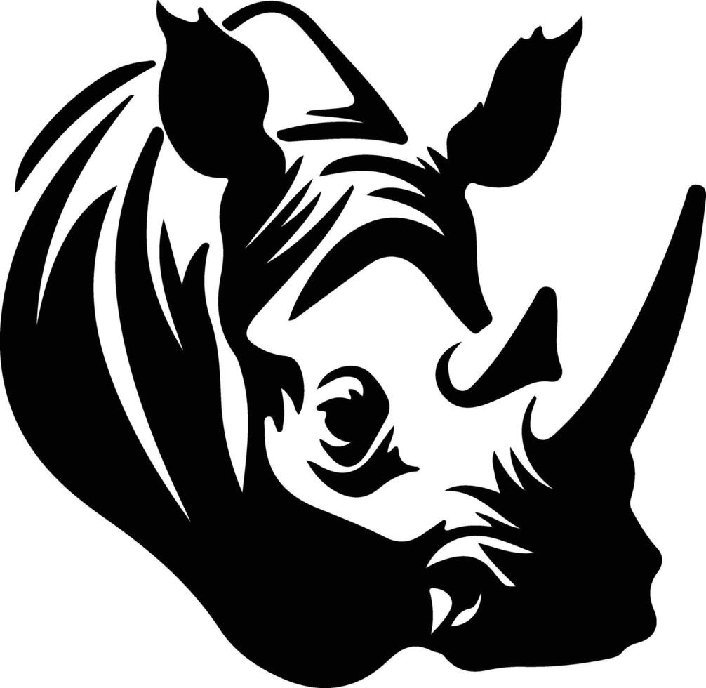 rhino  black silhouette vector