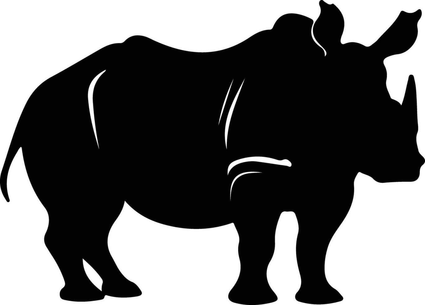 rhinoceros  black silhouette vector