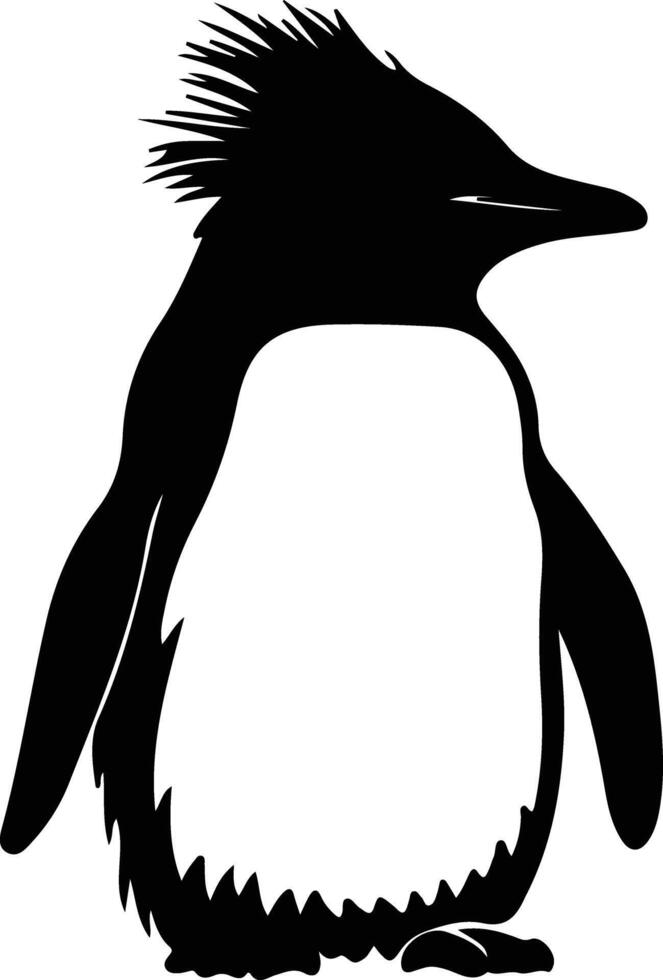 rockhopper penguin  black silhouette vector