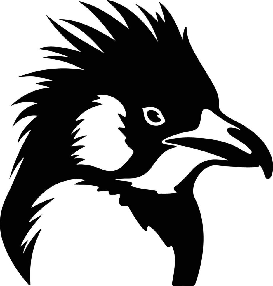 rockhopper penguin  black silhouette vector