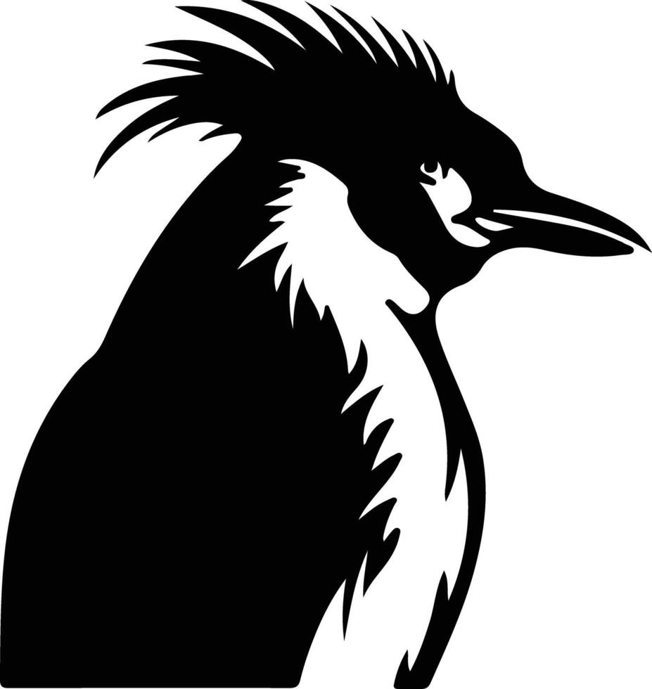 rockhopper penguin  black silhouette vector