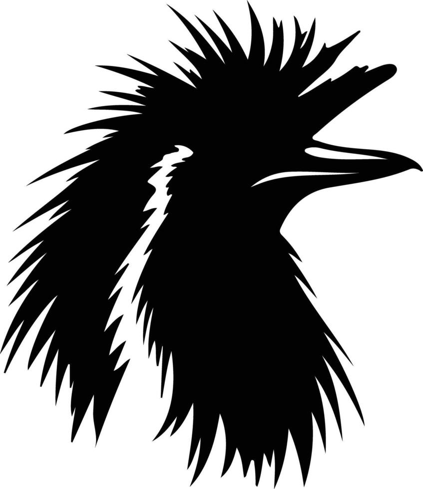 rockhopper penguin  black silhouette vector