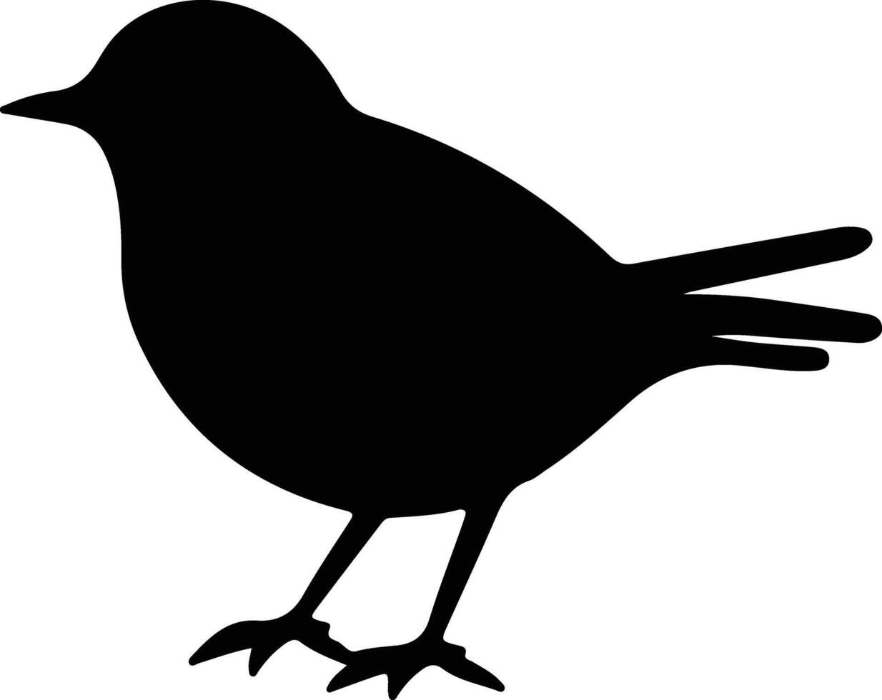 Robin negro silueta vector