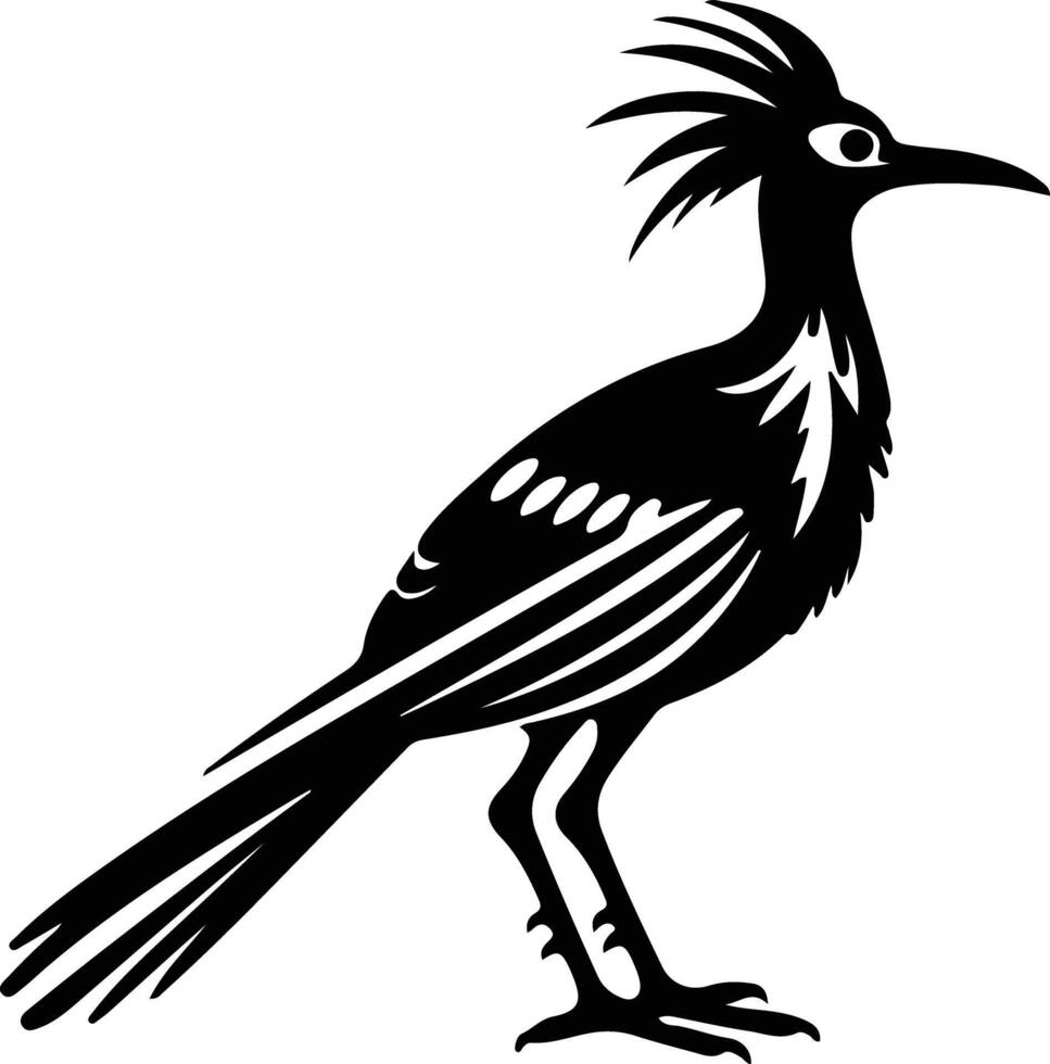 roadrunner  black silhouette vector