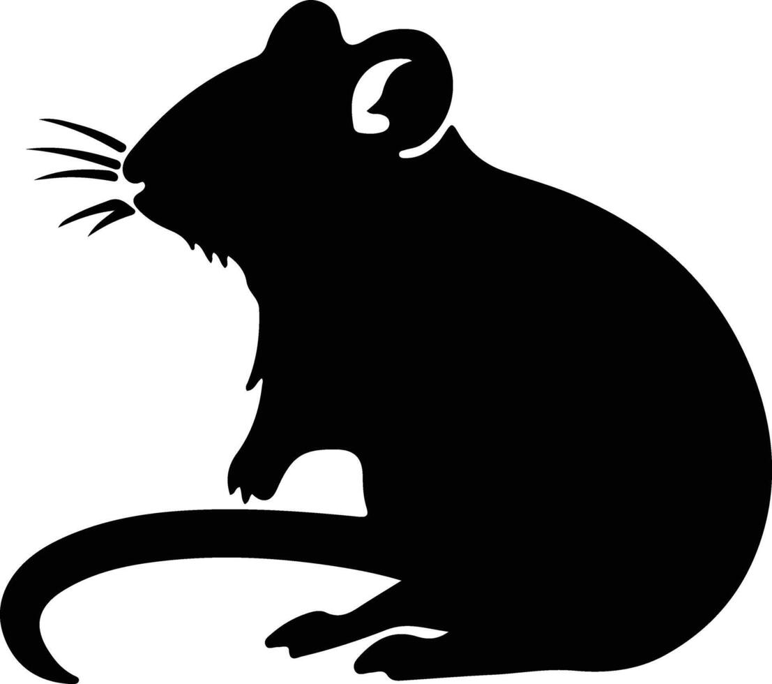 rodent black silhouette vector