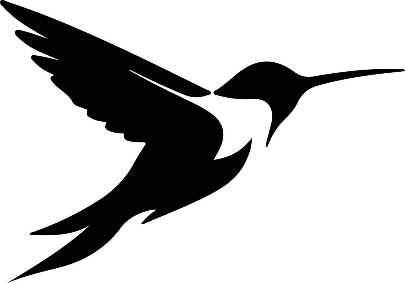 ruby-throated hummingbird black silhouette vector