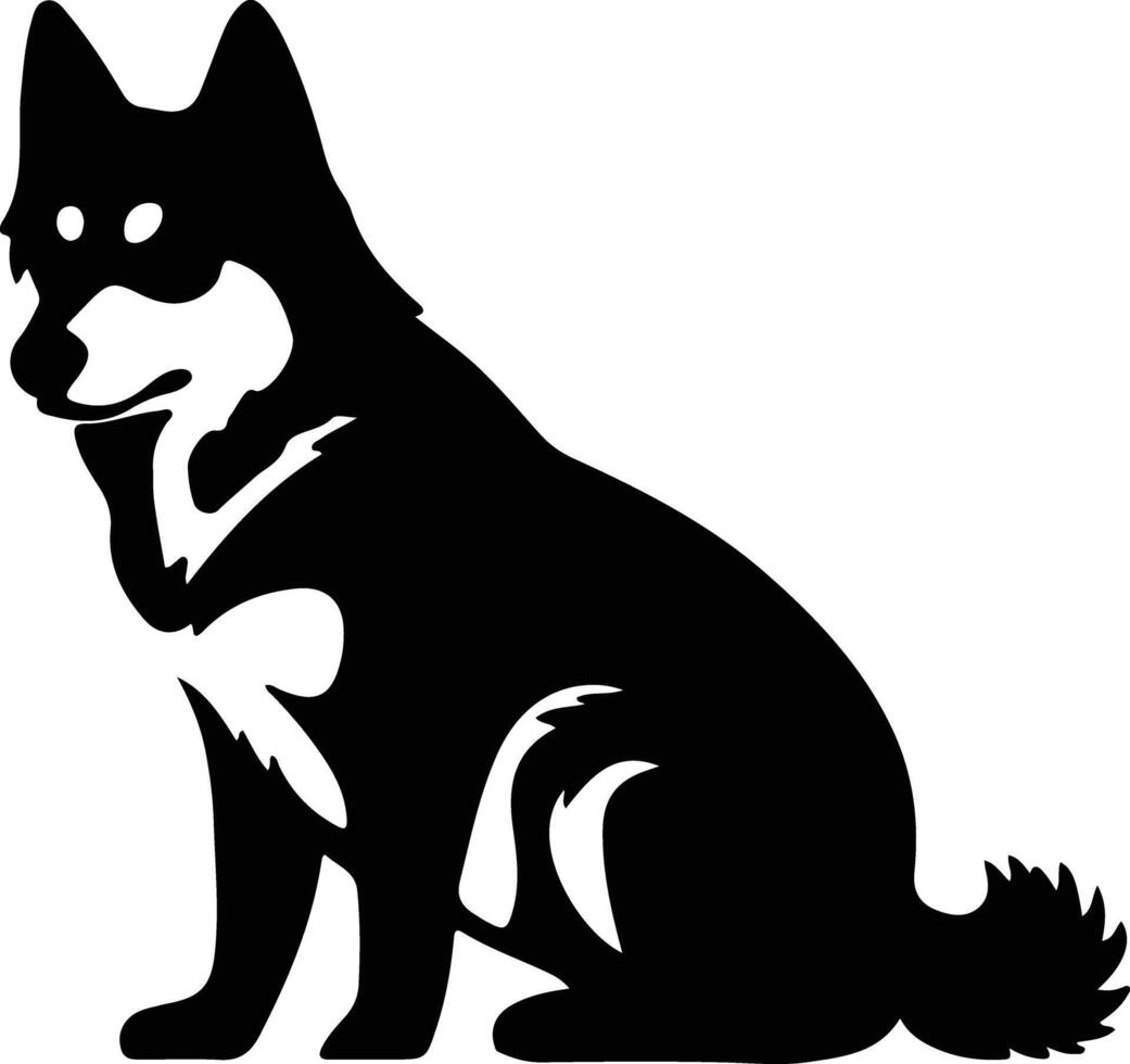 Siberian Husky   black silhouette vector