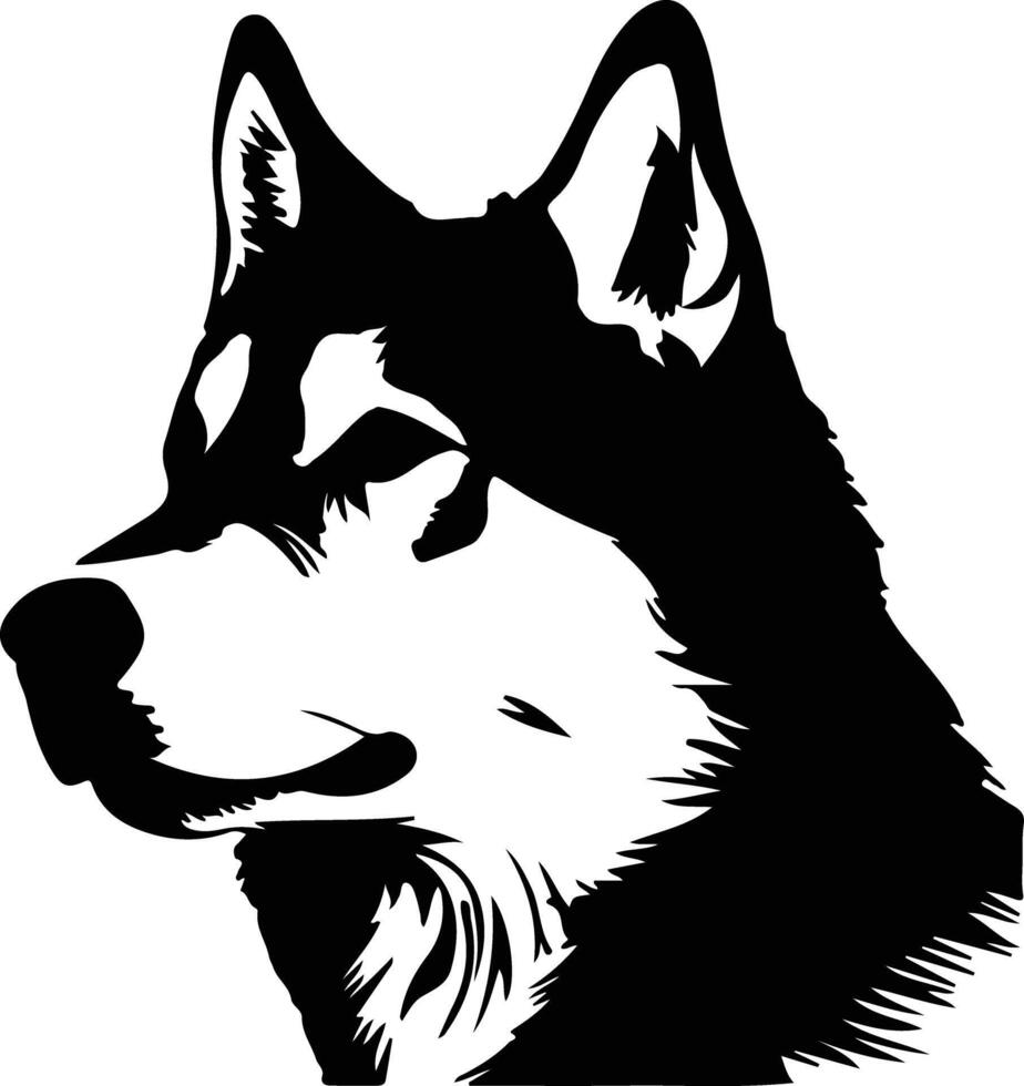 Siberian Husky   black silhouette vector