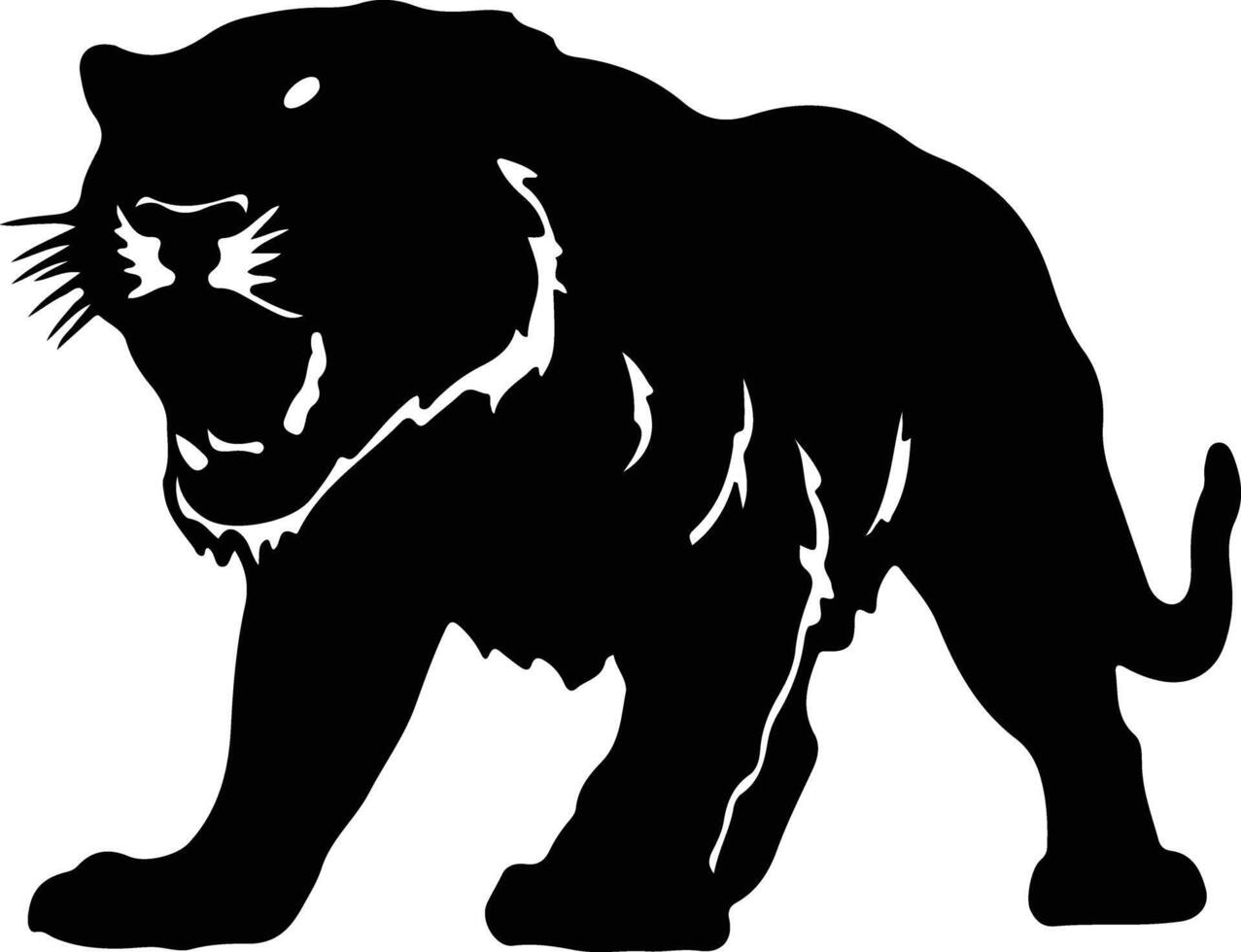 smilodon negro silueta vector