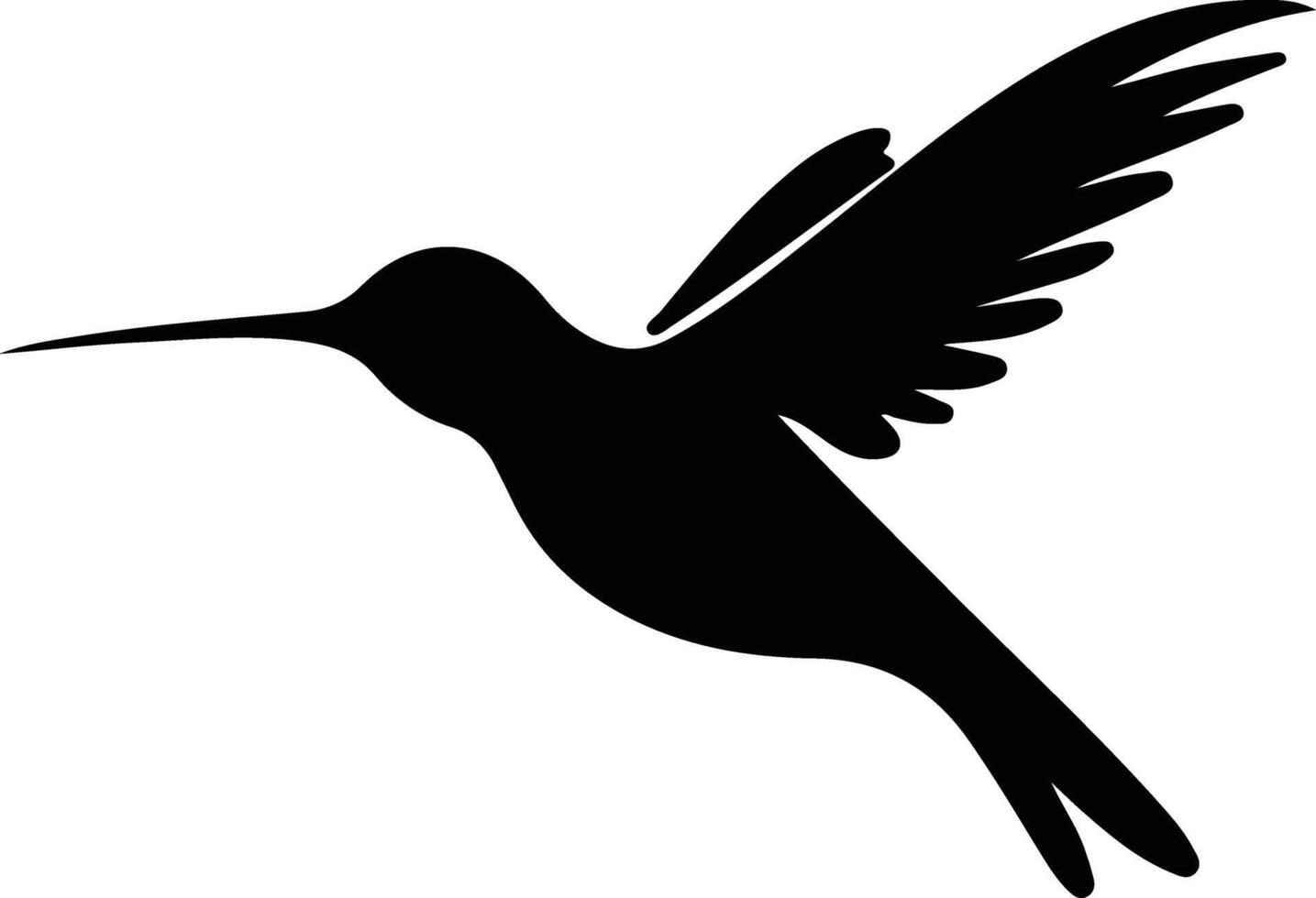 ruby-throated hummingbird  black silhouette vector