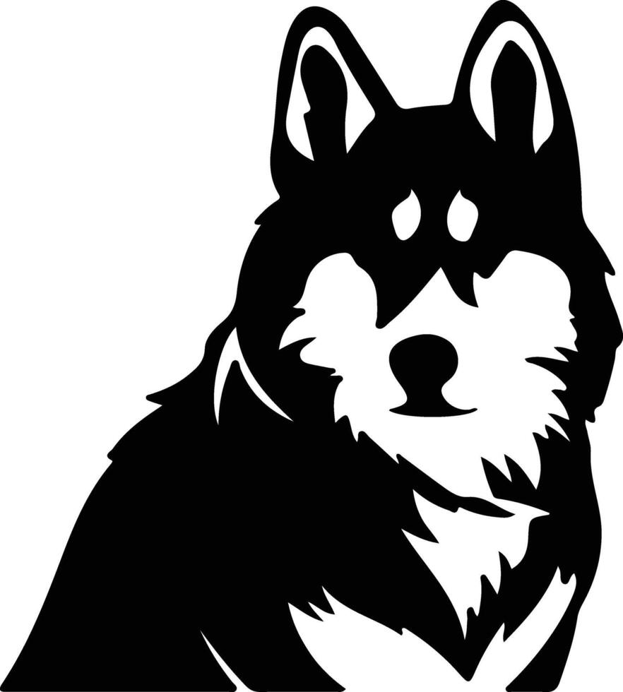 Siberian husky black silhouette vector