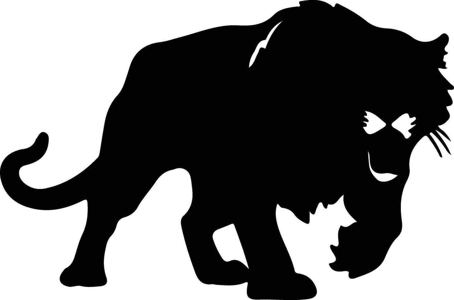 Smilodon  black silhouette vector