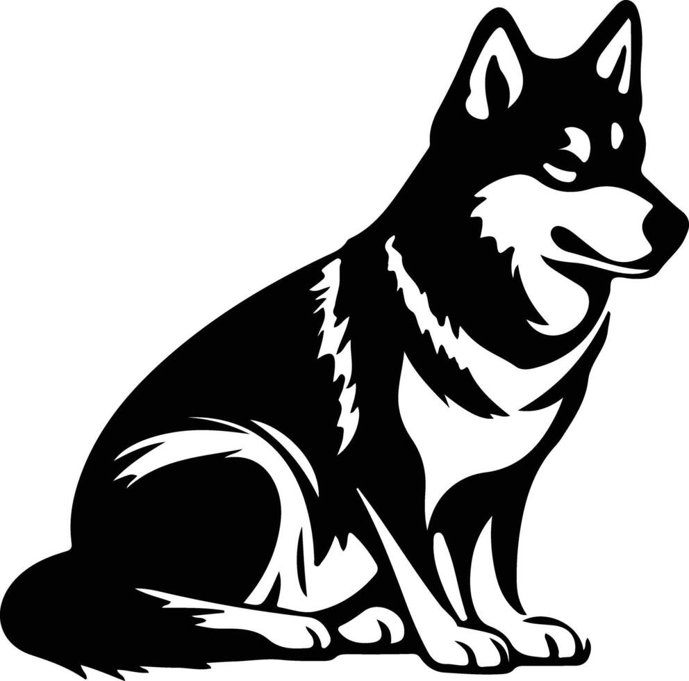 Siberian husky  black silhouette vector