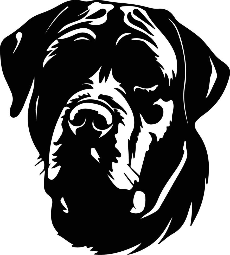 Rottweiler negro silueta vector