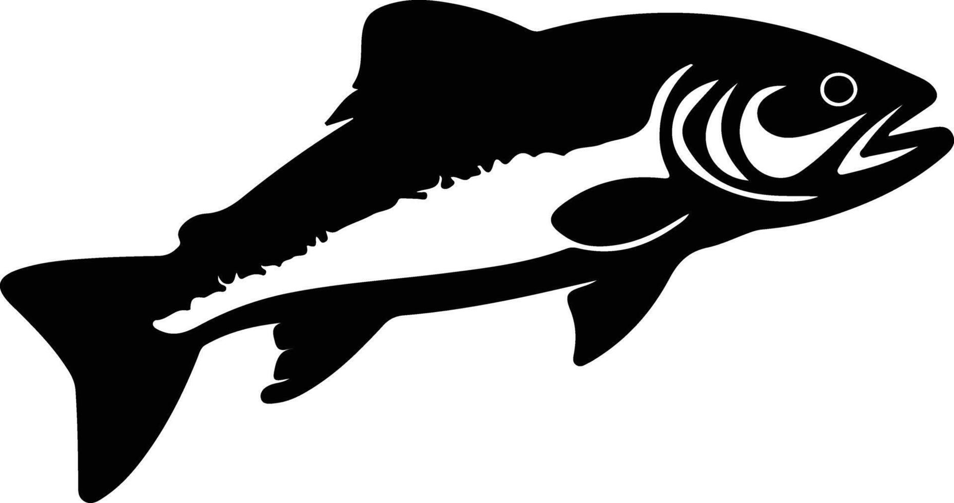 salmon  black silhouette vector