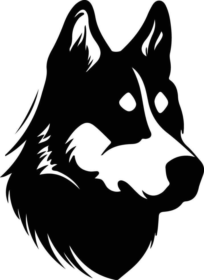 Siberian husky  black silhouette vector