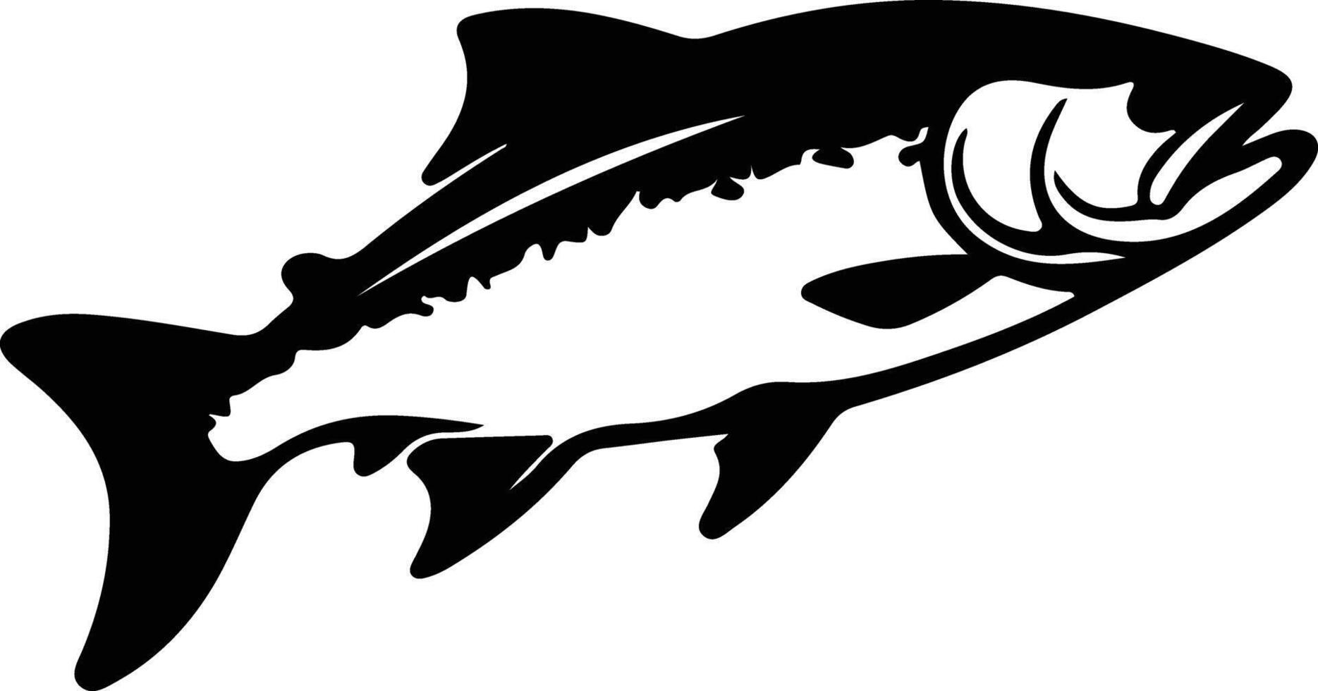 salmon  black silhouette vector