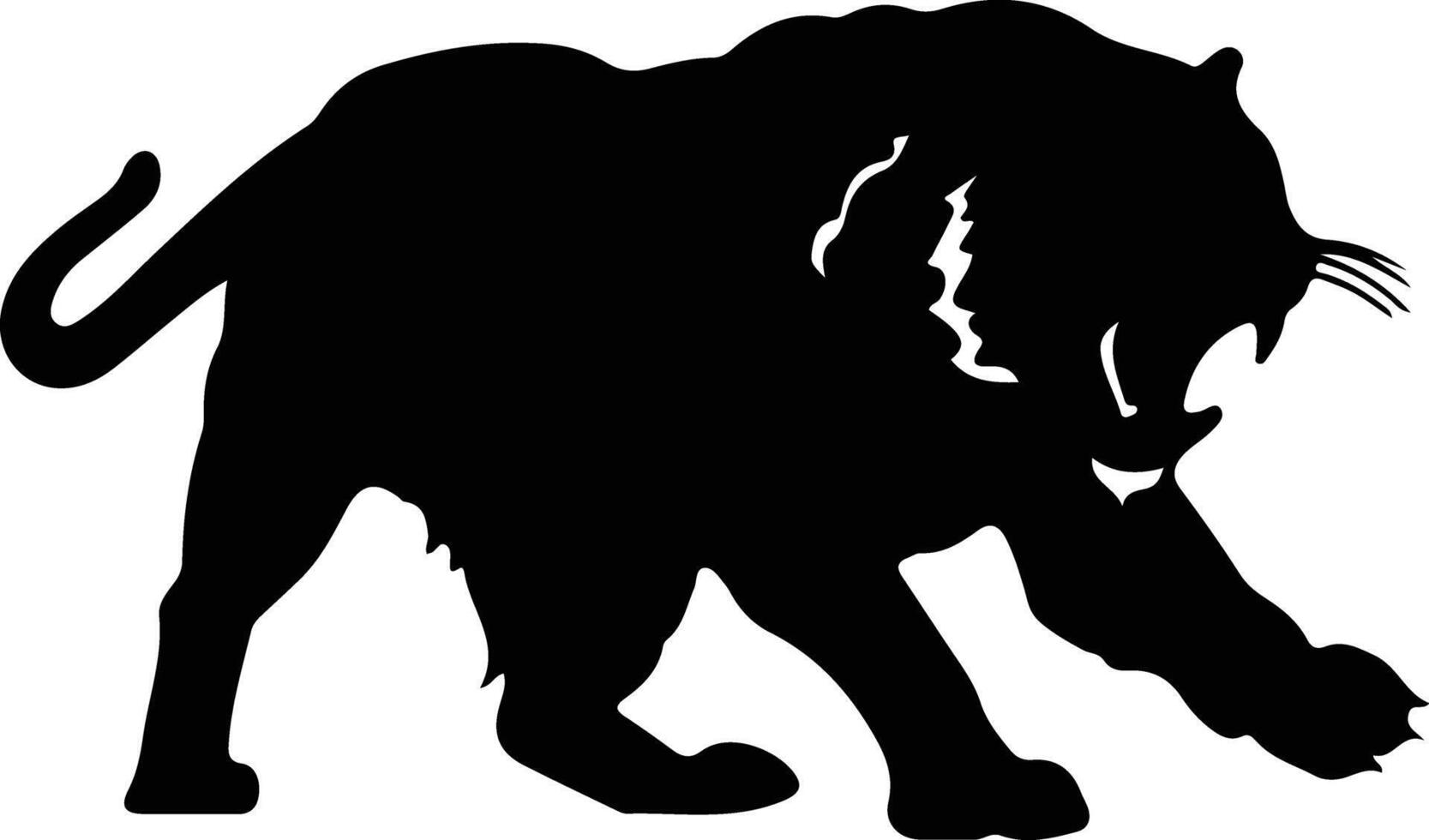 Smilodon  black silhouette vector