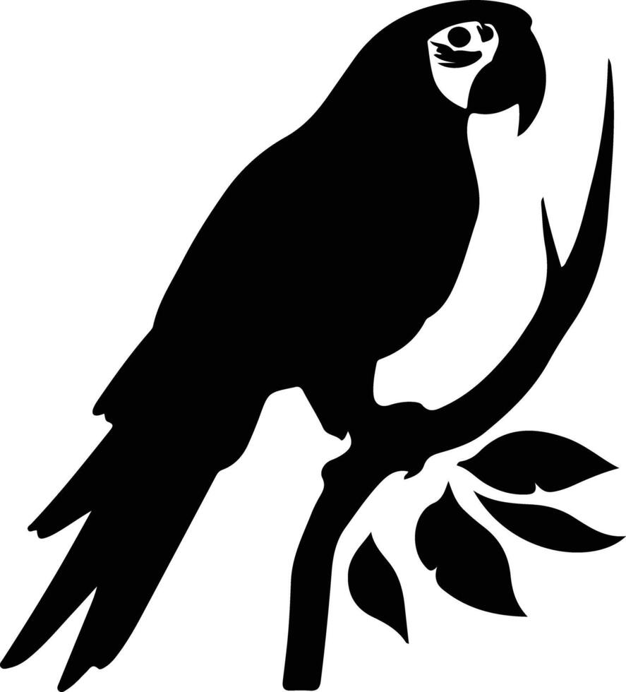 scarlet macaw  black silhouette vector