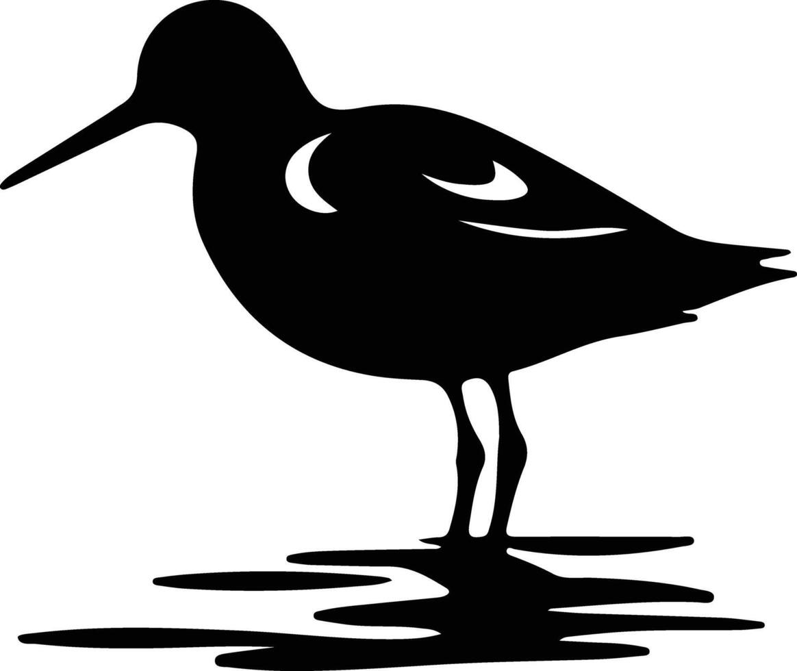 sandpiper  black silhouette vector