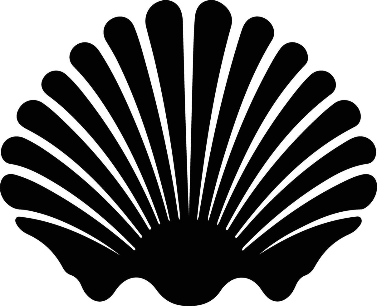 scallop  black silhouette vector