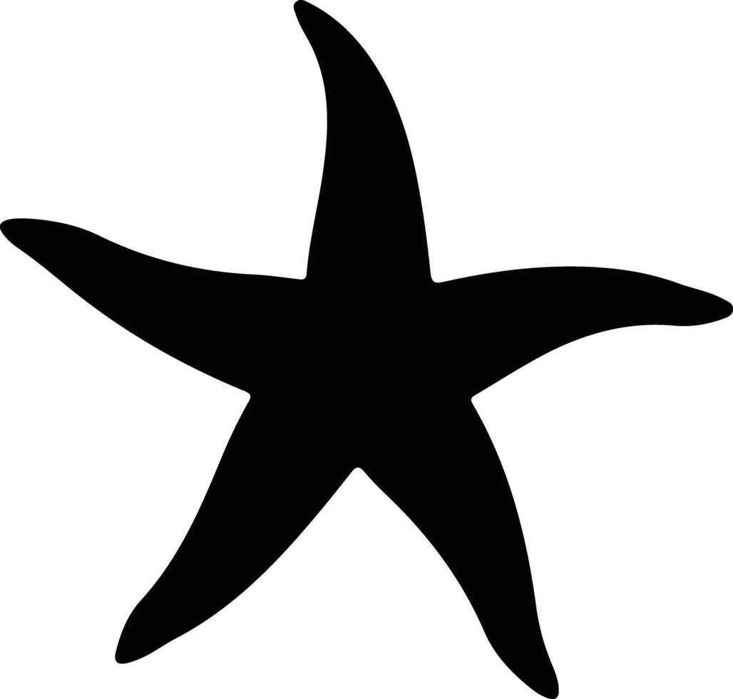 sea star  black silhouette vector