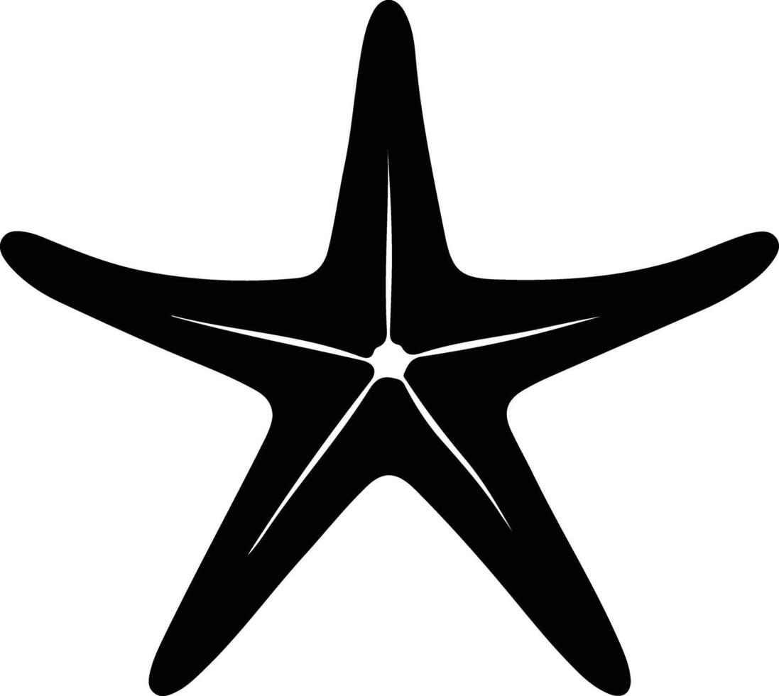 sea star  black silhouette vector