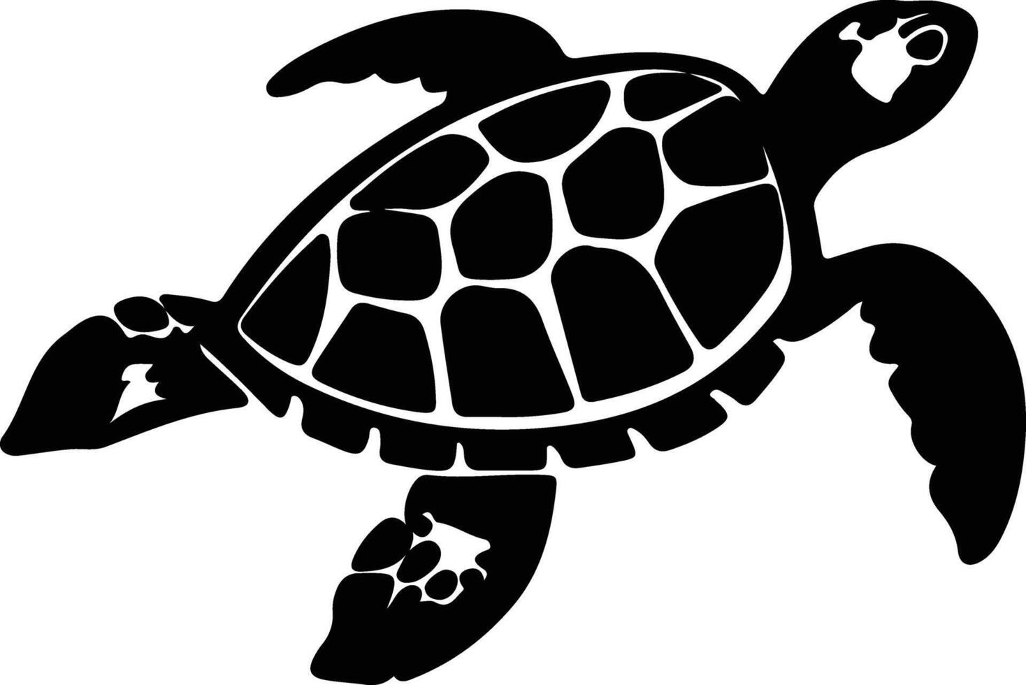 sea turtle  black silhouette vector