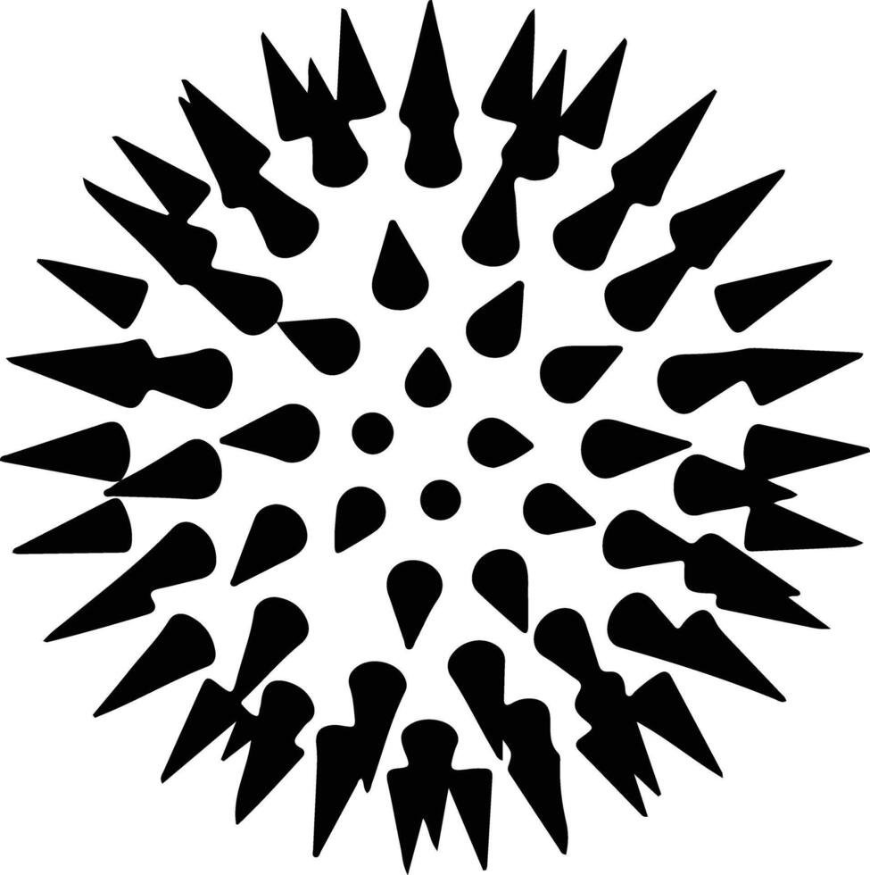 sea urchin black silhouette vector