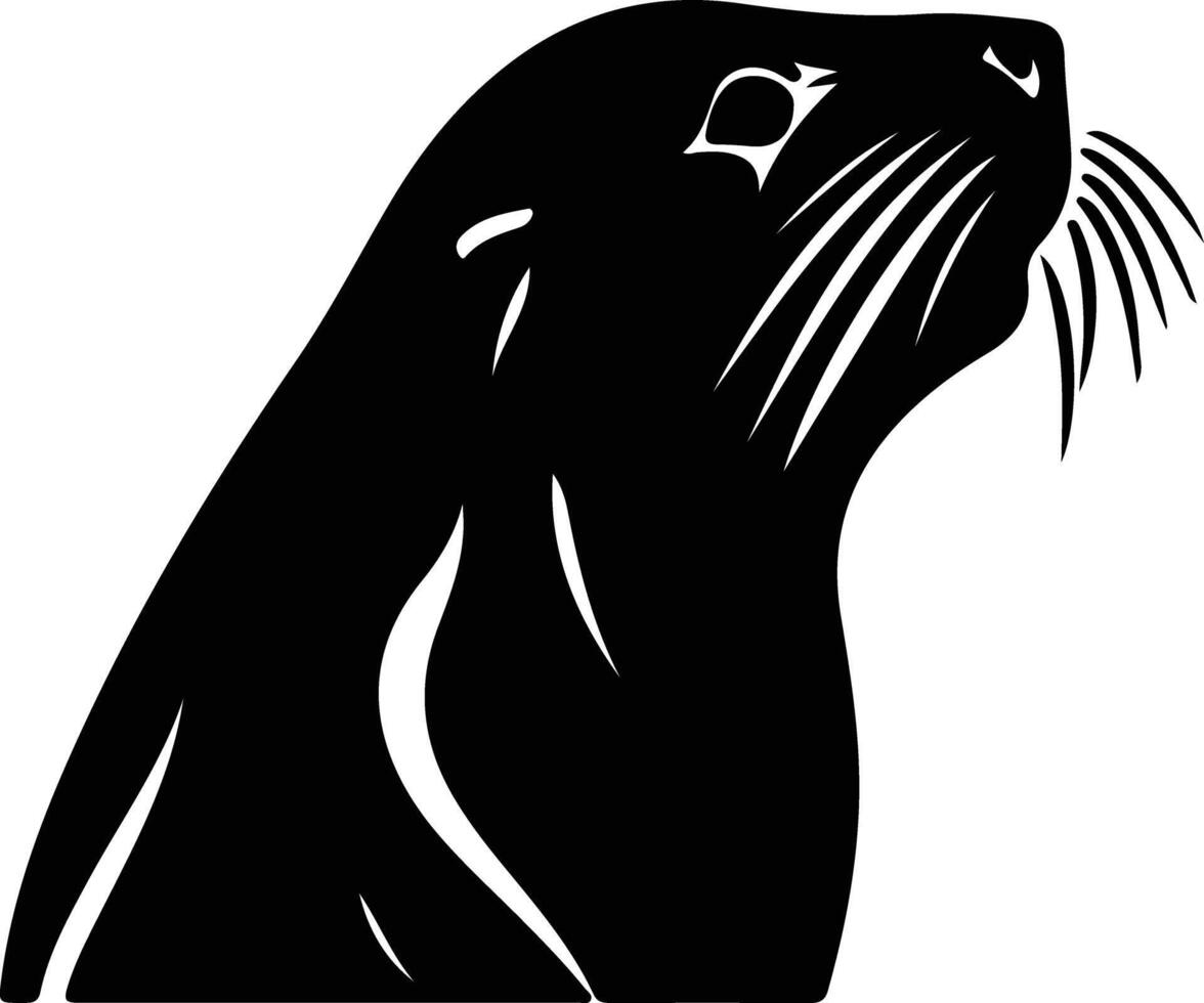 sealion  black silhouette vector