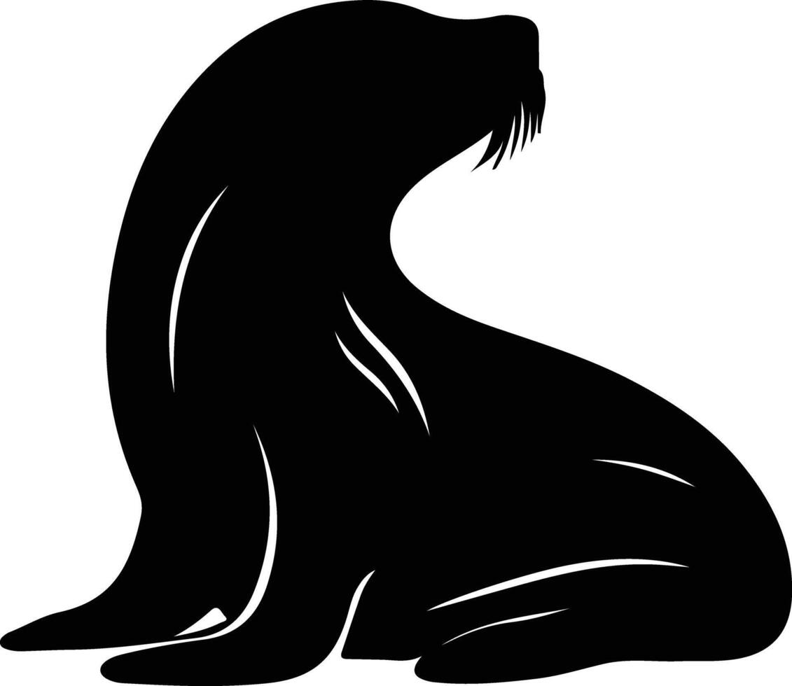 sealion  black silhouette vector