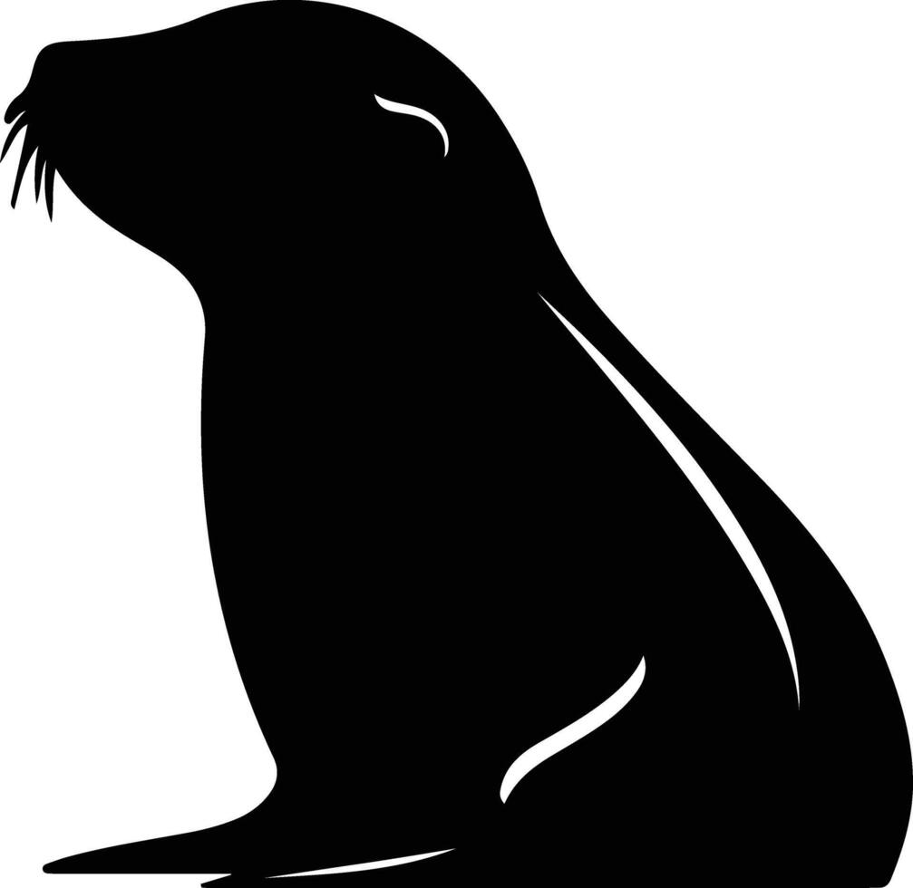 seal  black silhouette vector