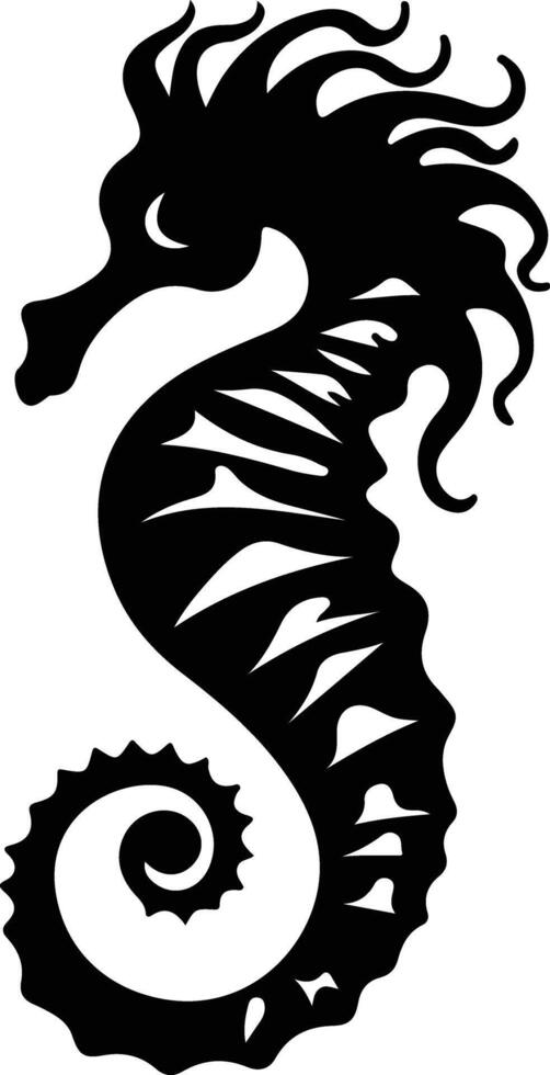 seahorse  black silhouette vector