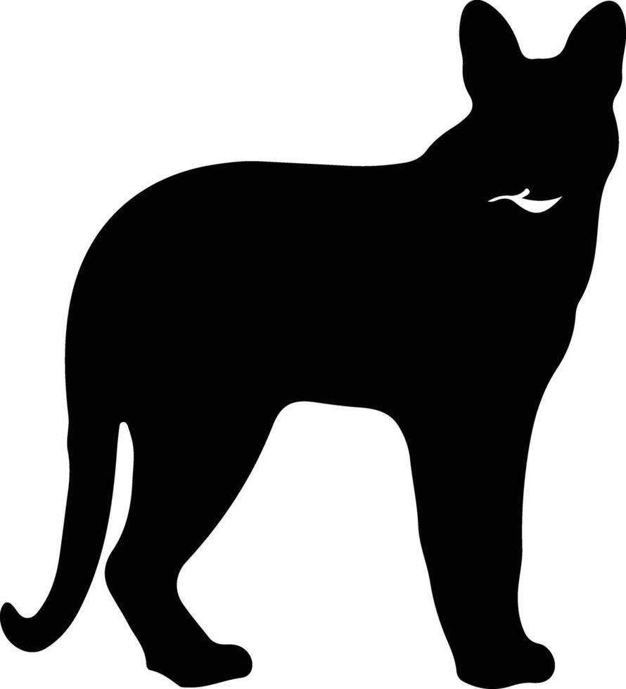 serval  black silhouette vector