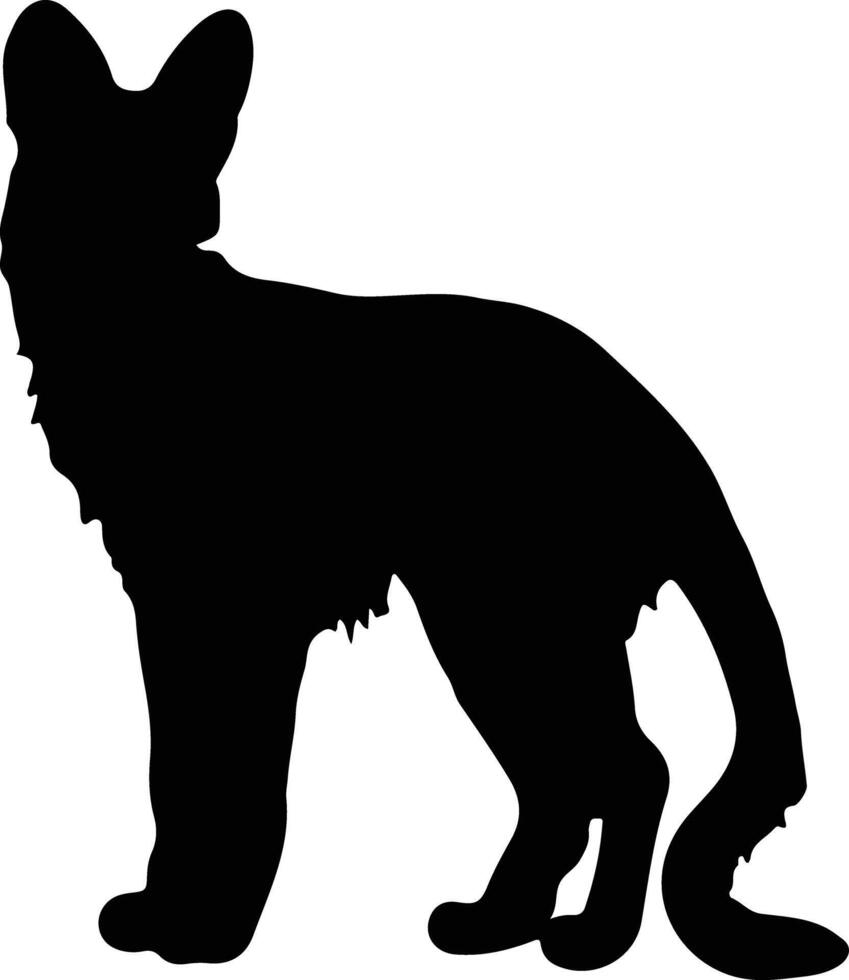 serval  black silhouette vector