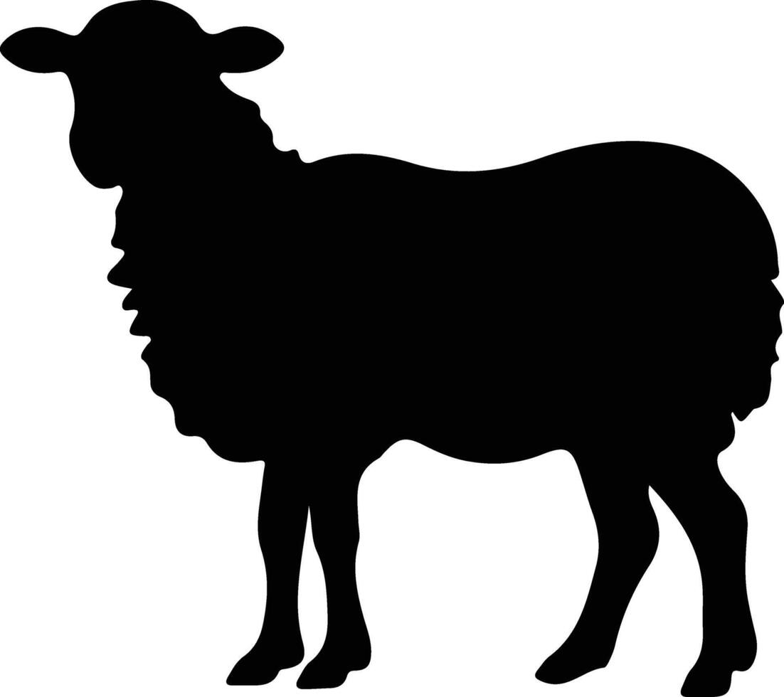 sheep  black silhouette vector