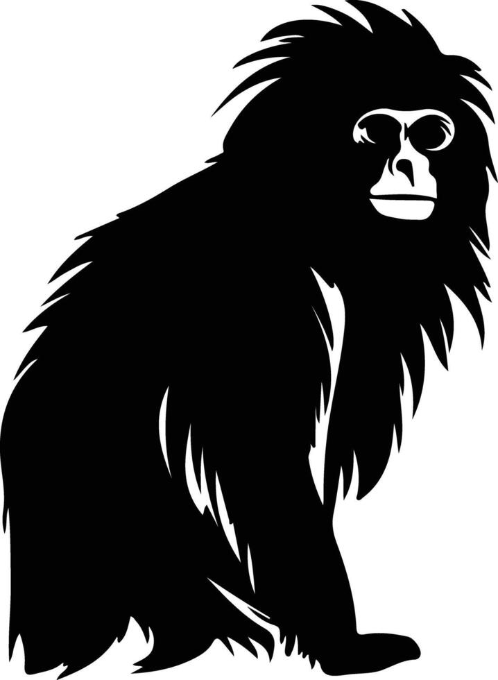 siamang  black silhouette vector