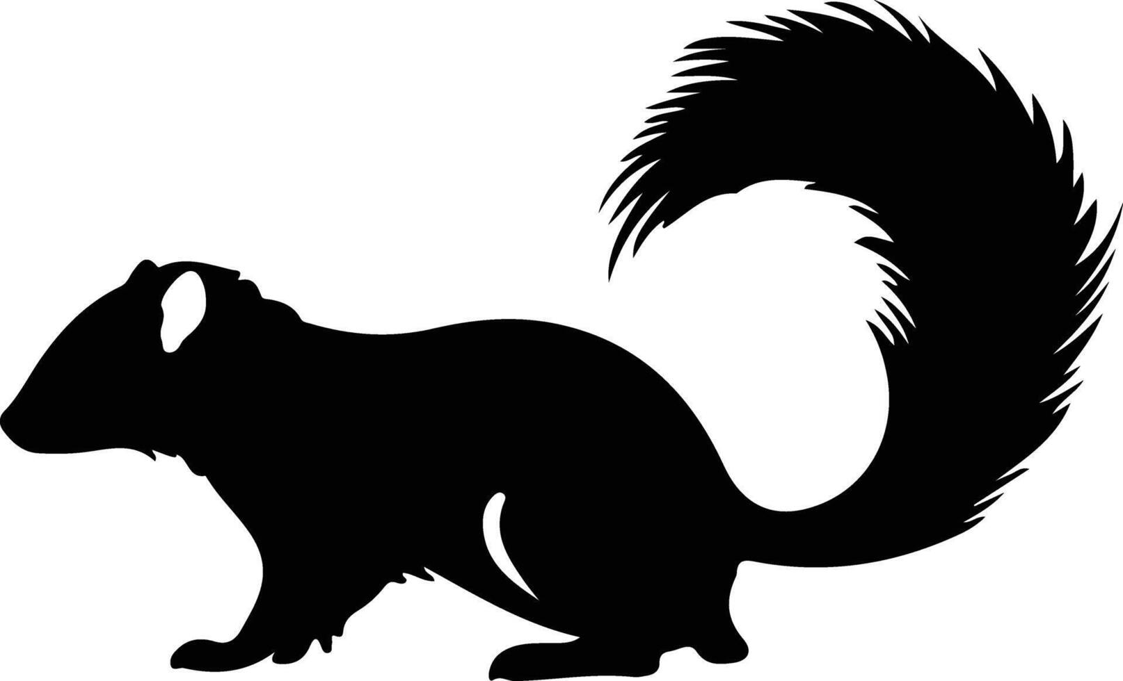 skunk  black silhouette vector