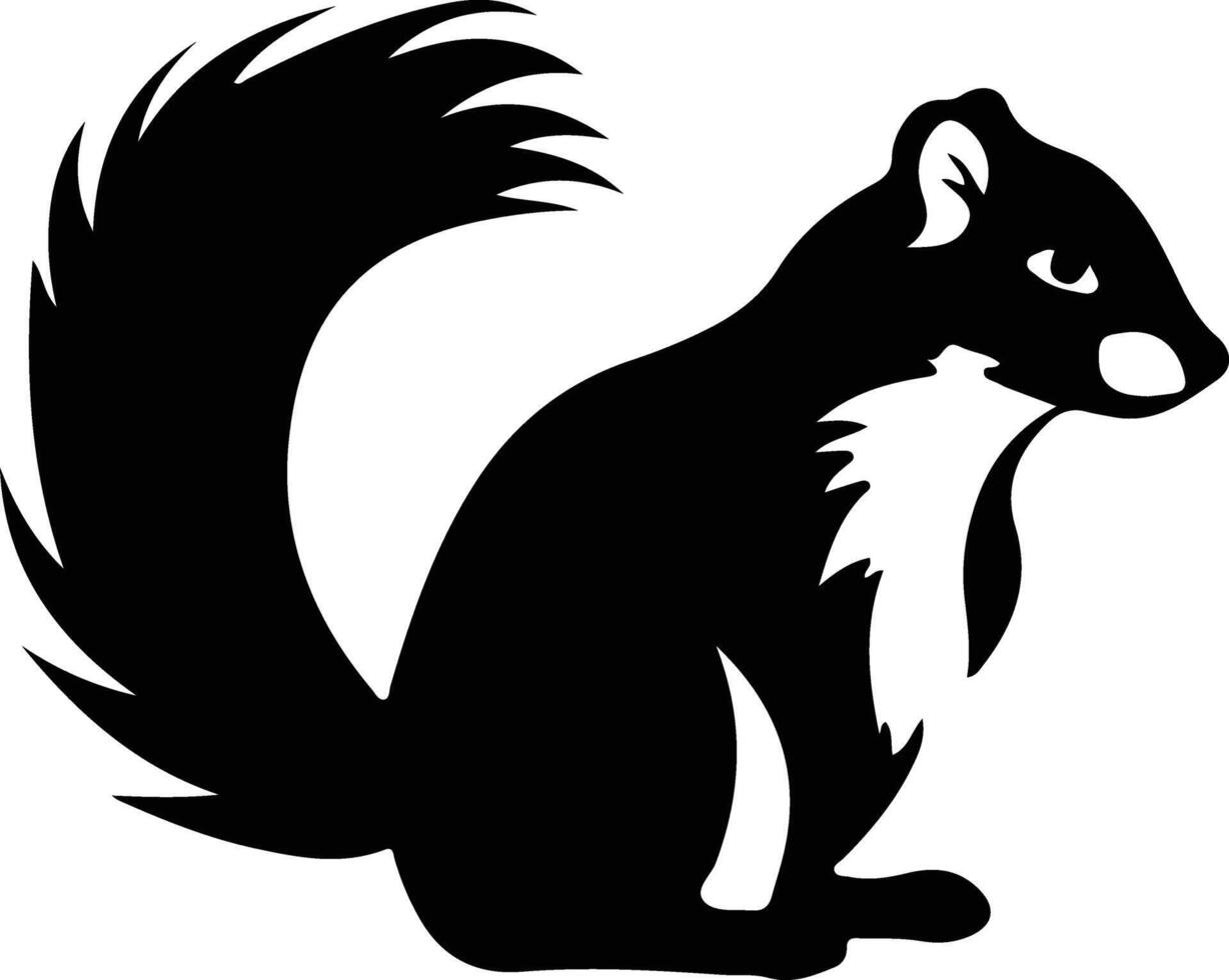 skunk black silhouette vector