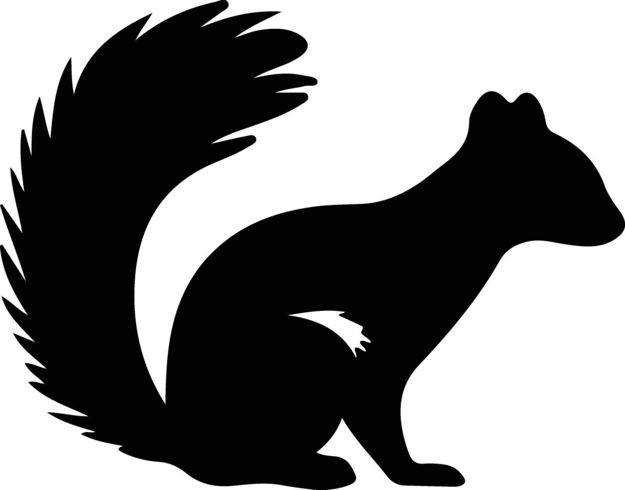 skunk  black silhouette vector
