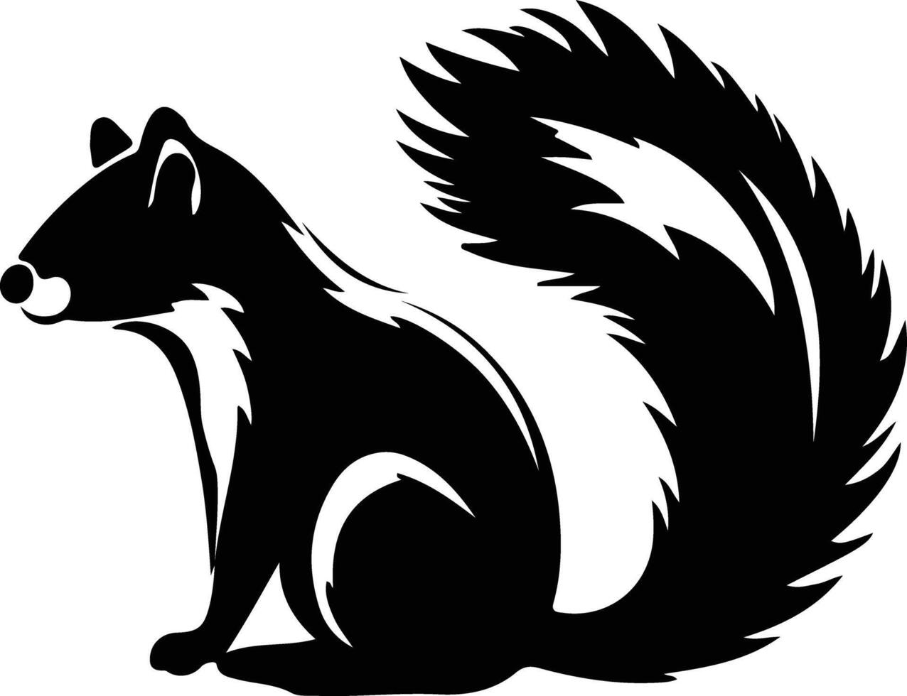 skunk  black silhouette vector