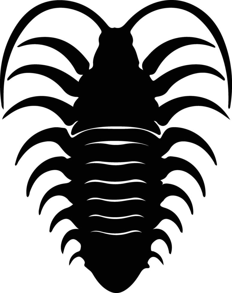 Trilobite  black silhouette vector