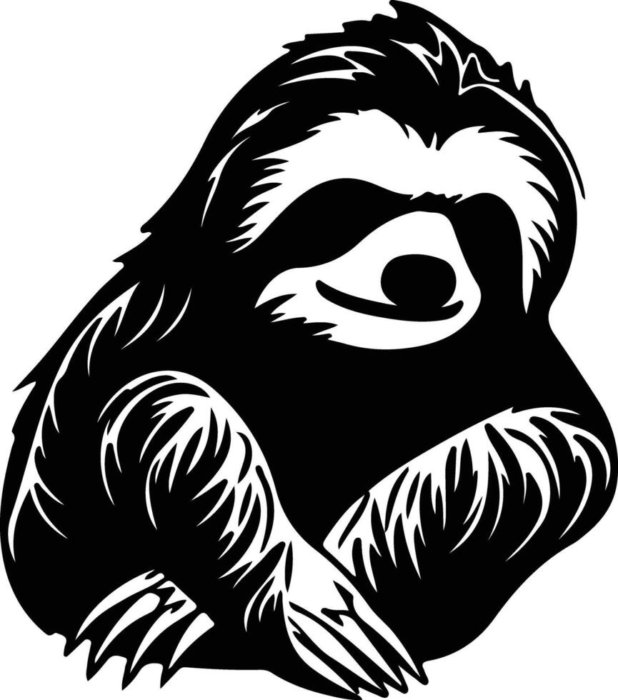 sloth  black silhouette vector