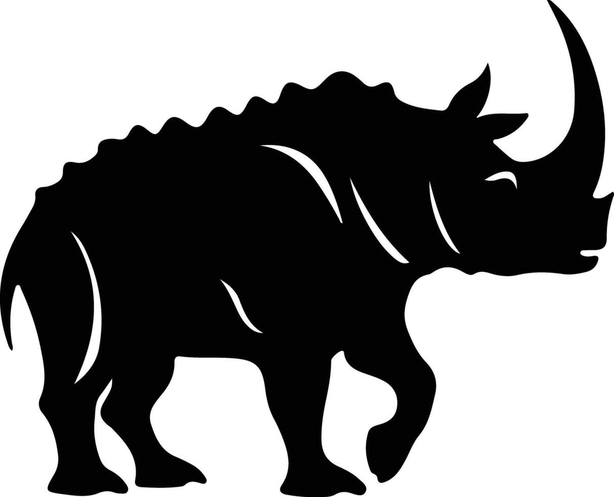 Triceratops  black silhouette vector