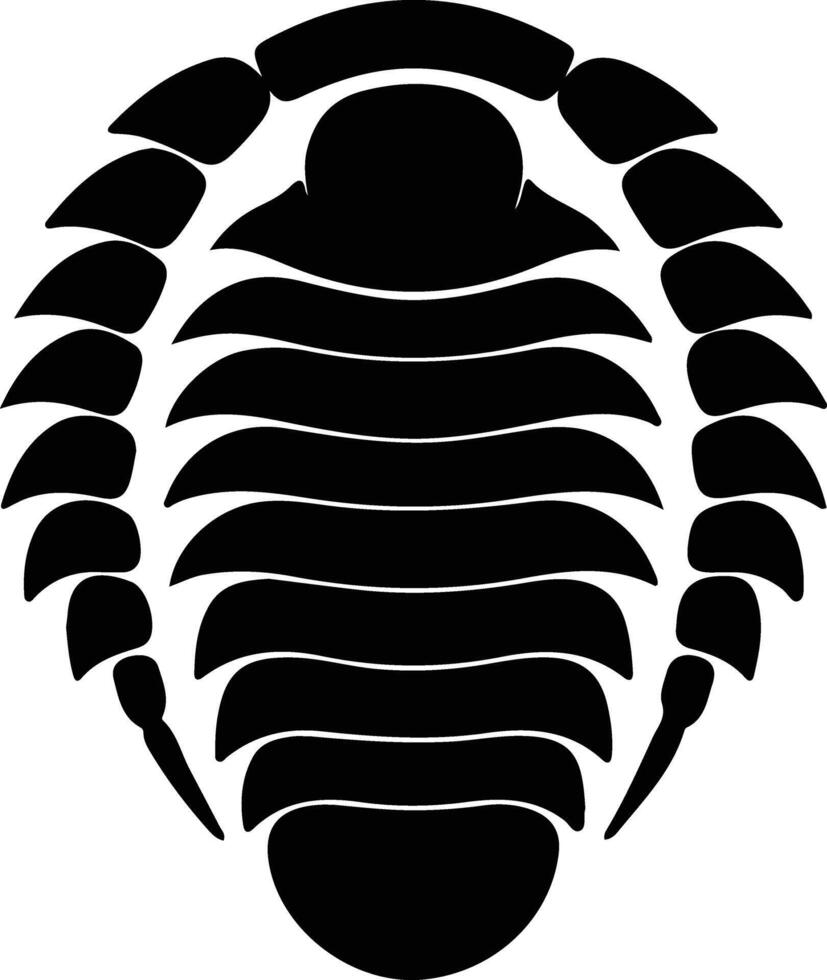 trilobite negro silueta vector