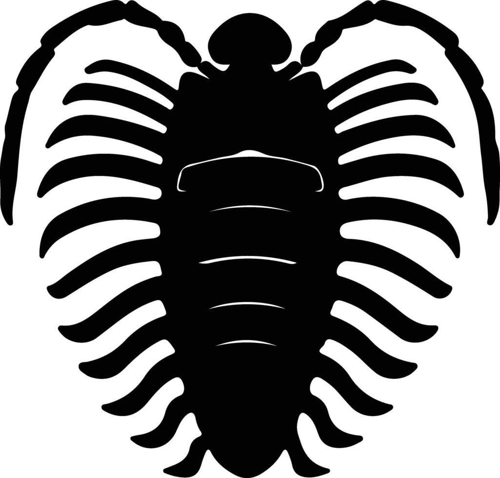 Trilobite  black silhouette vector