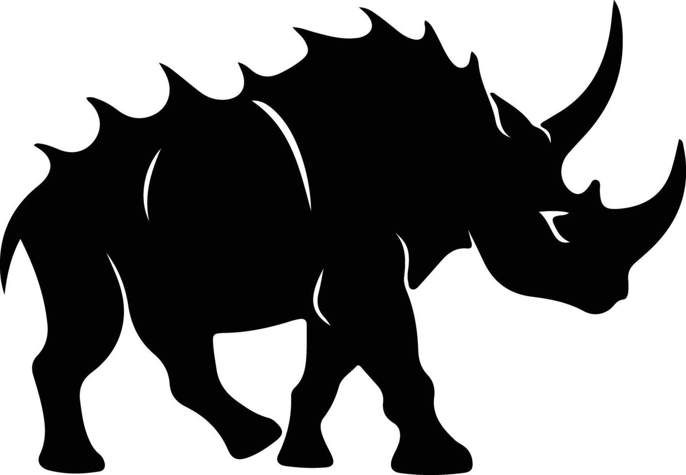 Triceratops  black silhouette vector