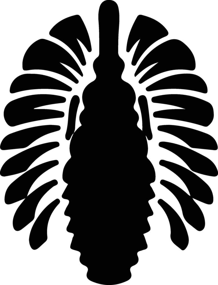 Trilobite  black silhouette vector