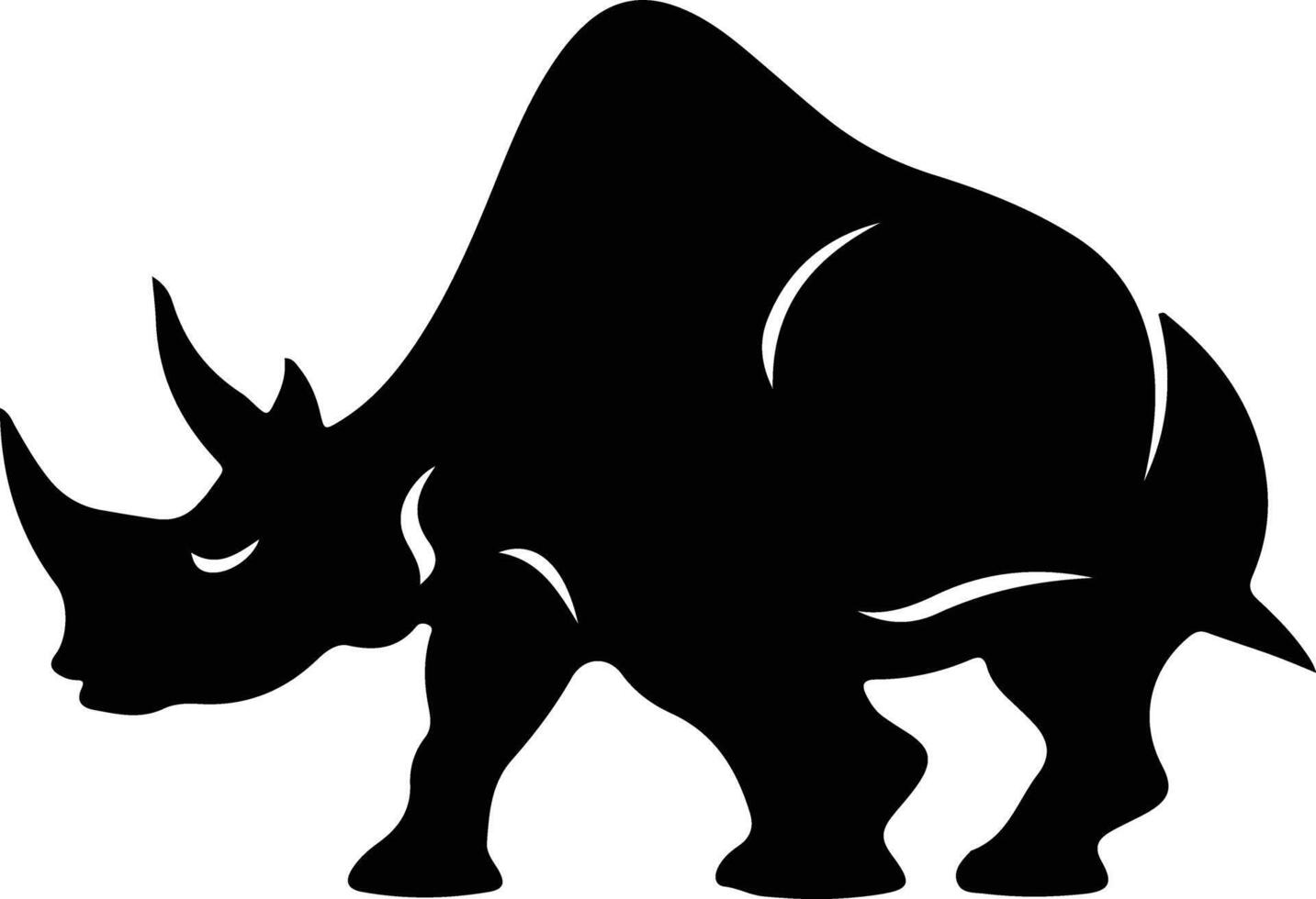 Triceratops  black silhouette vector