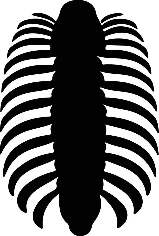 trilobite negro silueta vector